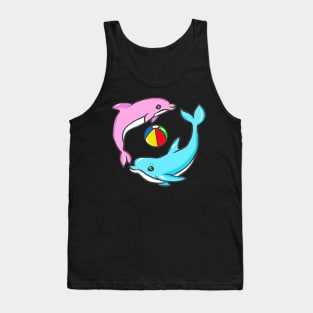 cute dolphin design whale fish animal welfare dolphin Tank Top